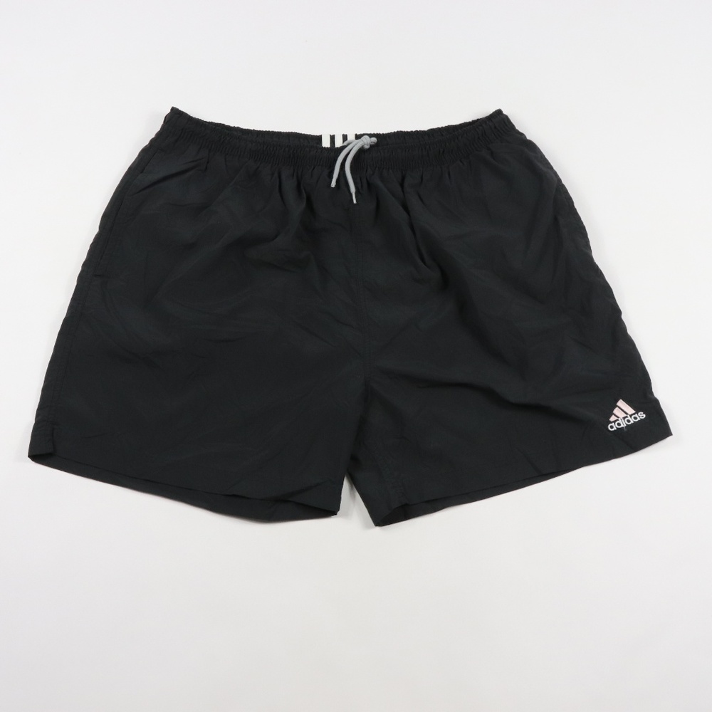 Vintage Adidas Spell Out Lined Nylon Shorts Black
